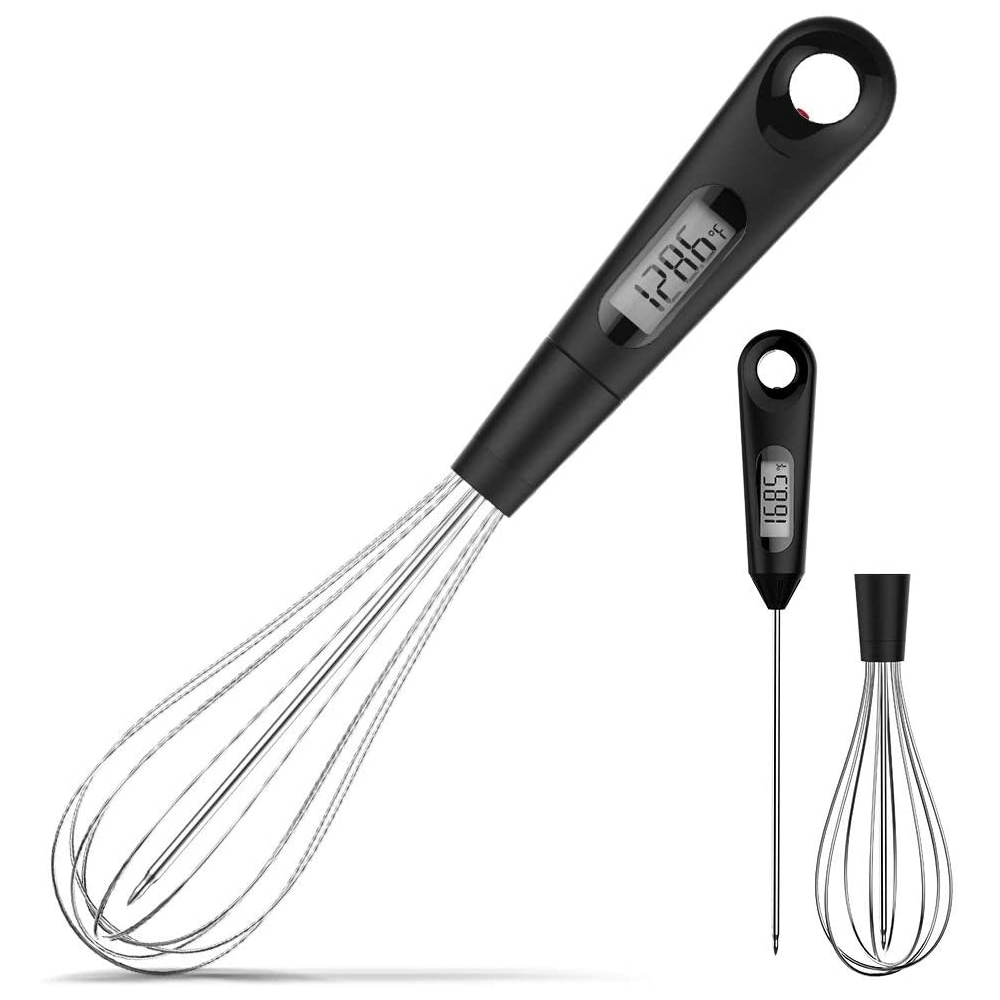 2 in 1 Stainless Steel Whisk Candy Chocolate Yogurt thermometer Probe 12 inch