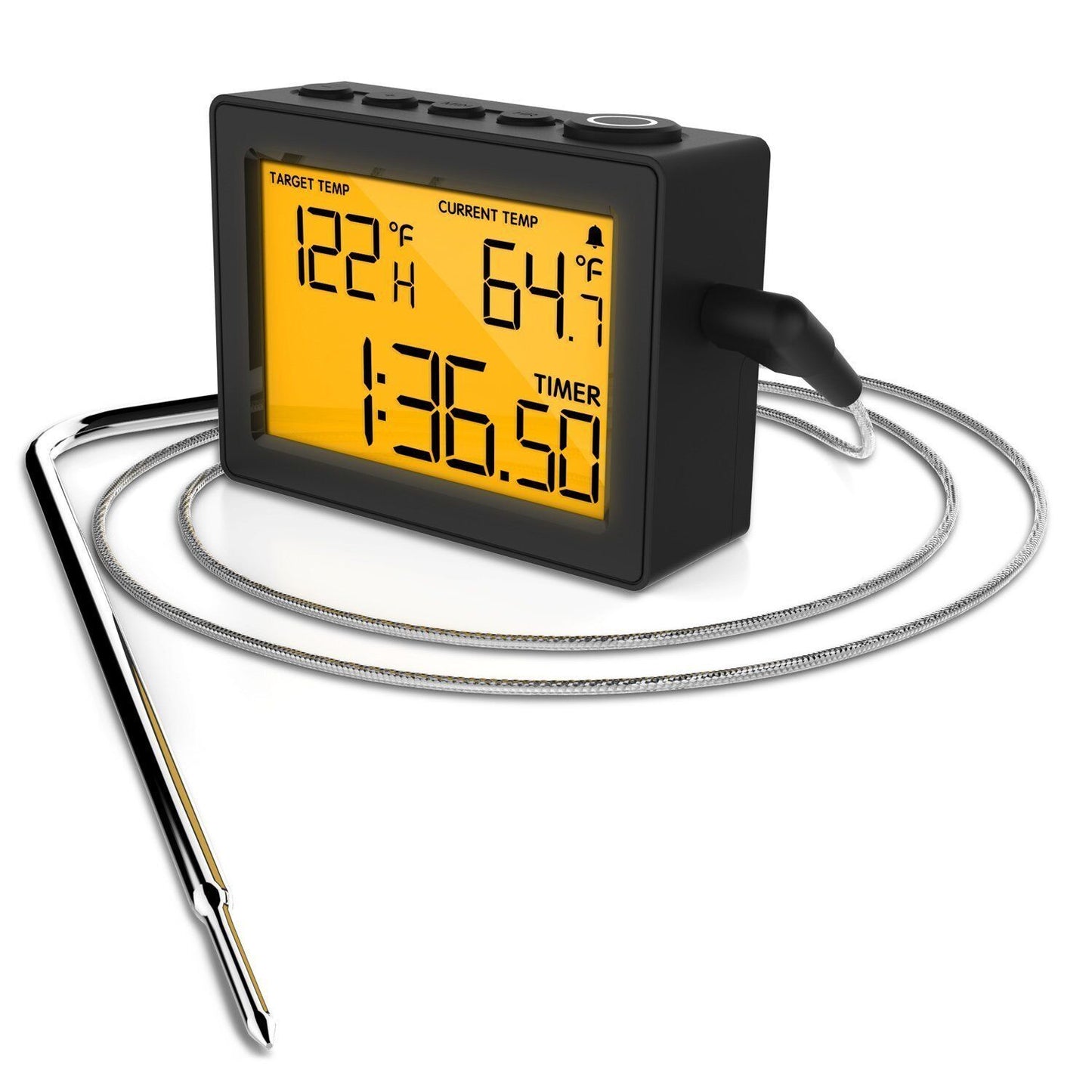 Instant Thermometer with High/Low Temperature Alarms, Up/Down Timer