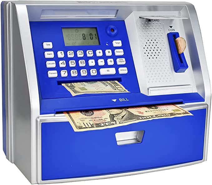 Talking ATM Savings Bank, Digital Piggy Bank, ATM Money Coins Machine for Kids