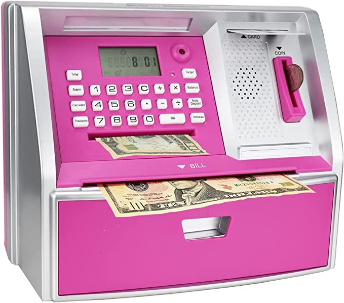 Talking ATM Savings Bank, Digital Piggy Bank, ATM Money Coins Machine for Kids