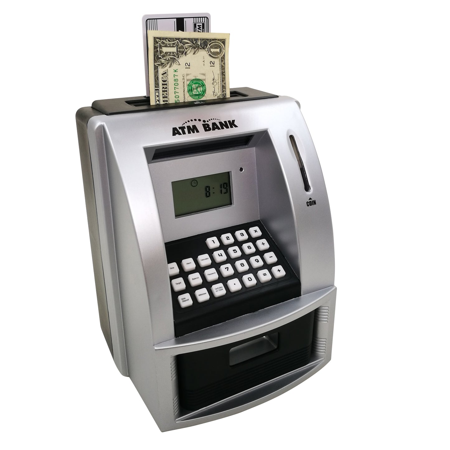 ATM Savings Bank for Real Money, Electronic Piggy Bank for Kids, Talking Toy ATM