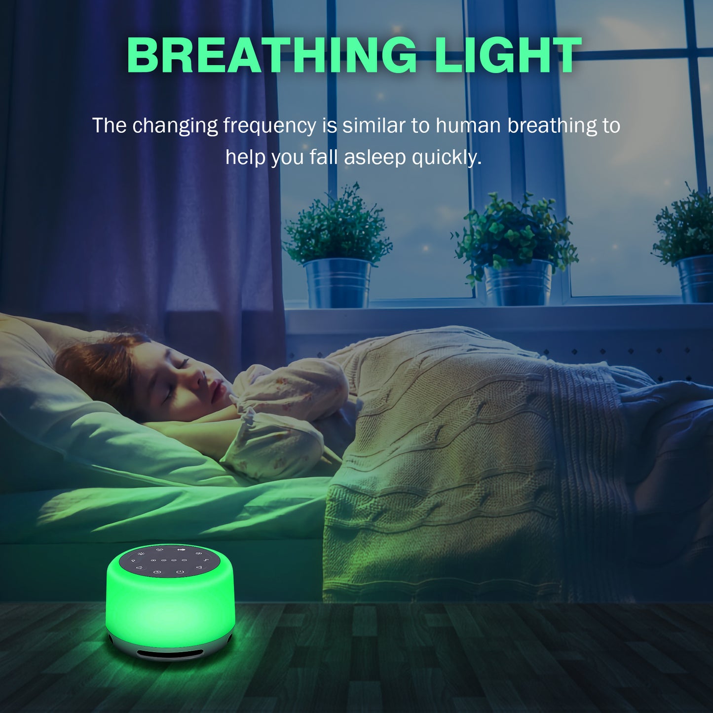 Sleep Sound Machine 24 Sounds Rechargeable White Noise Machine with Night Light