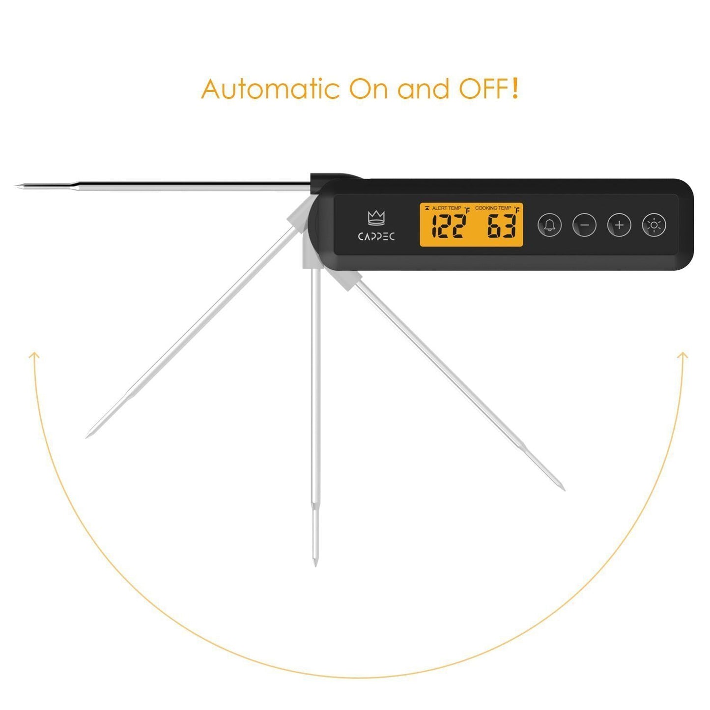 Instant Meat Thermometer With Target Setting Alert and Backlight