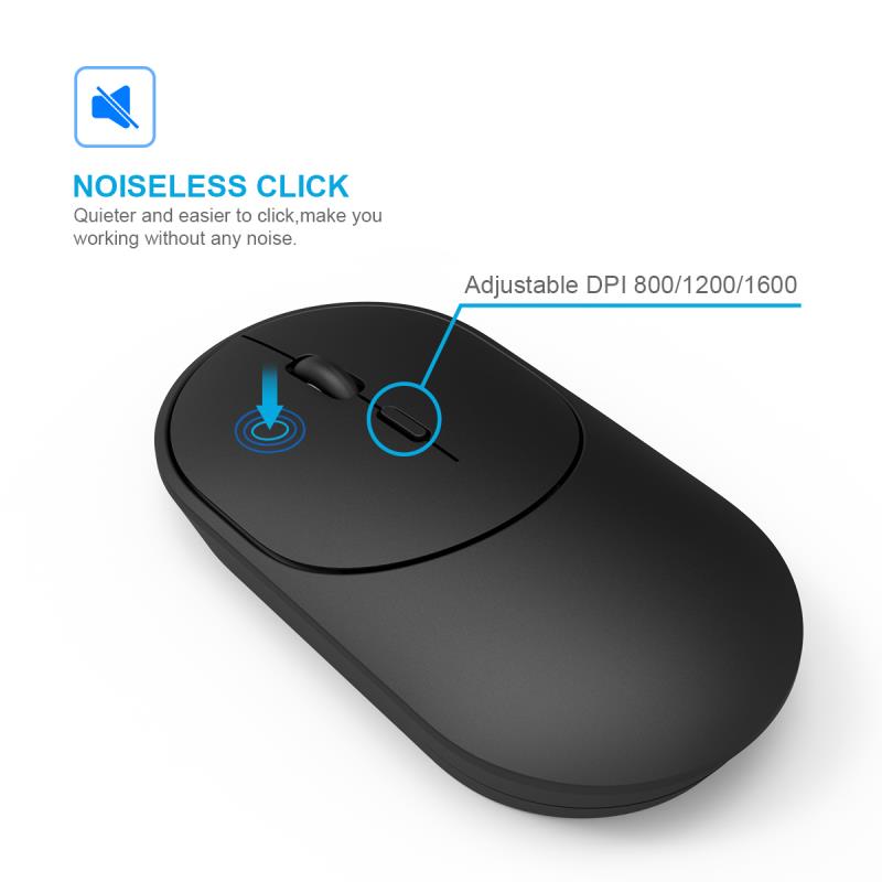 Dual Mode Wireless Rechargeable Mouse Bluetooth and 2.4G with USB Nano Receiver