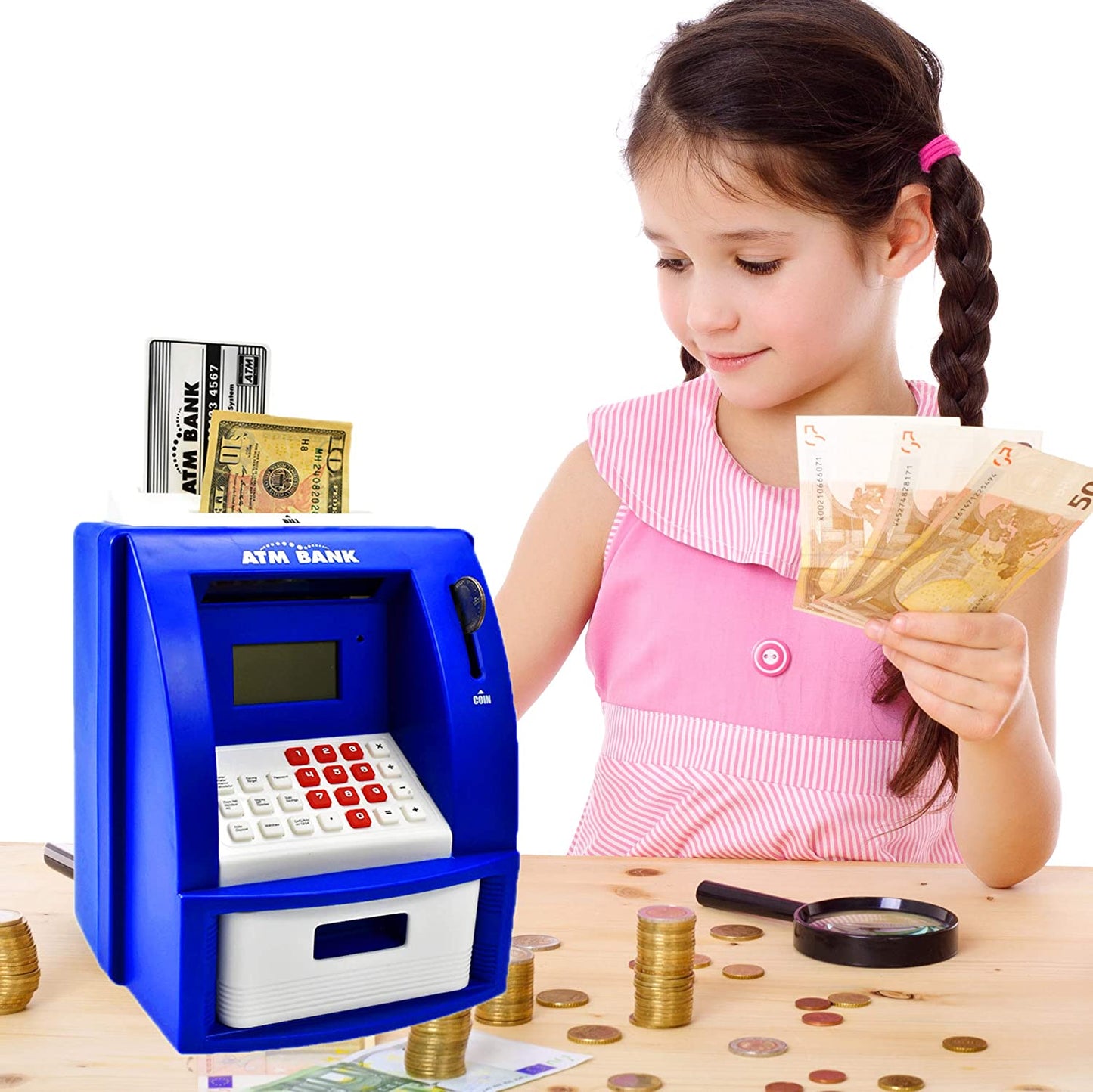 ATM Bank, Electronic Piggy Bank, Perfect Toy for Kids to Instill Saving Habit