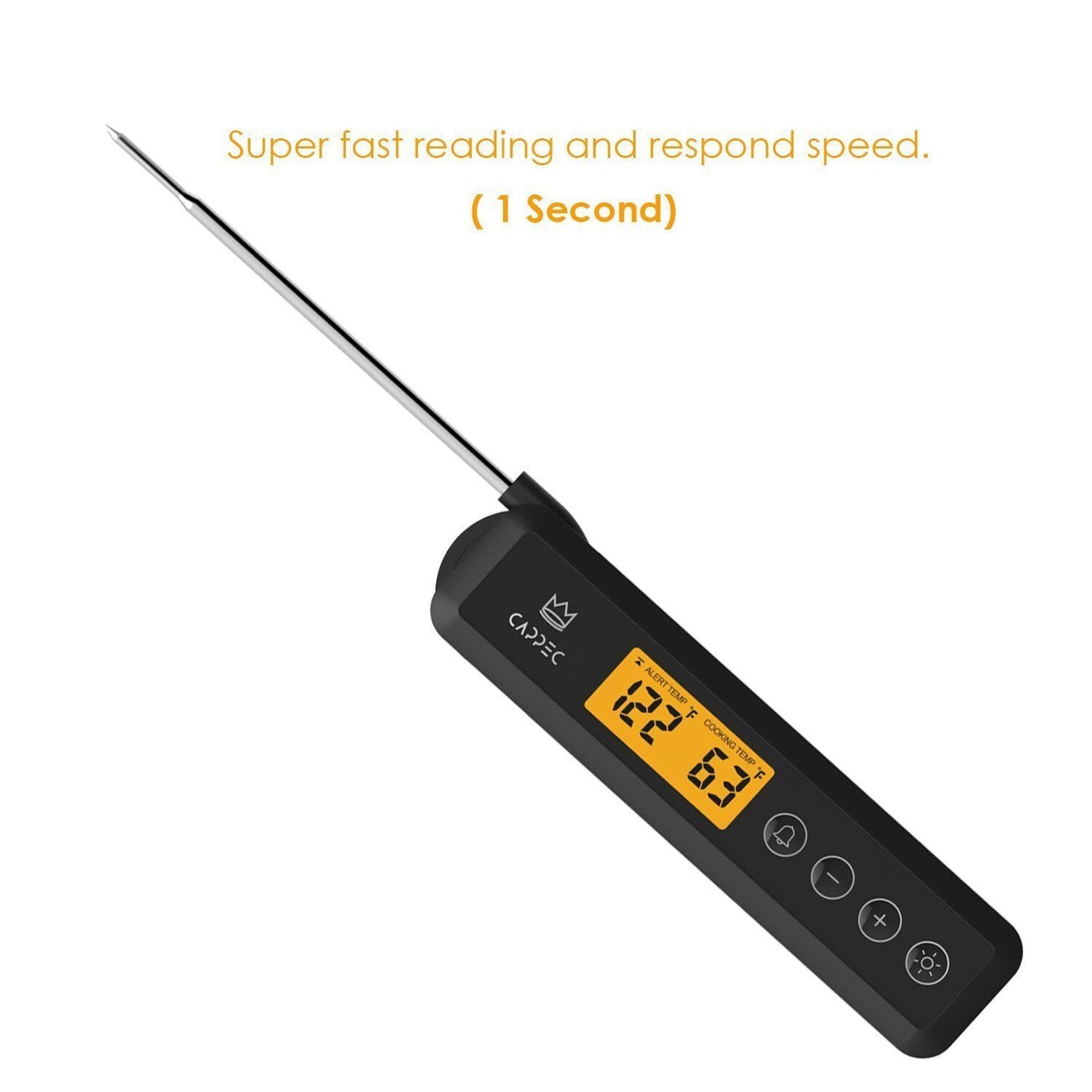 Instant Meat Thermometer With Target Setting Alert and Backlight