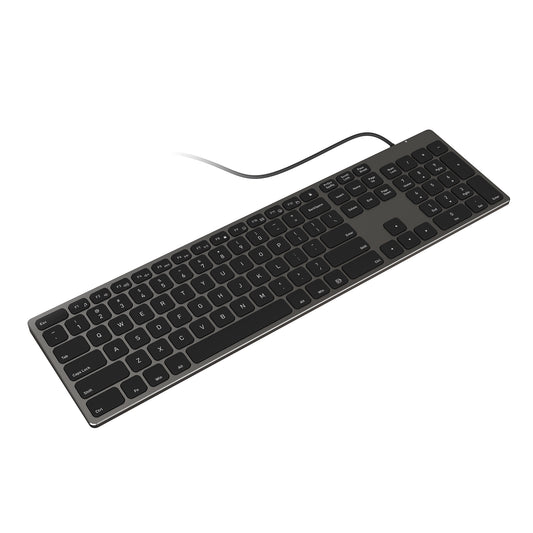 Aluminum USB Wired Keyboard with Numeric Keypad for PC Windows 10/8/7/Vista/XP