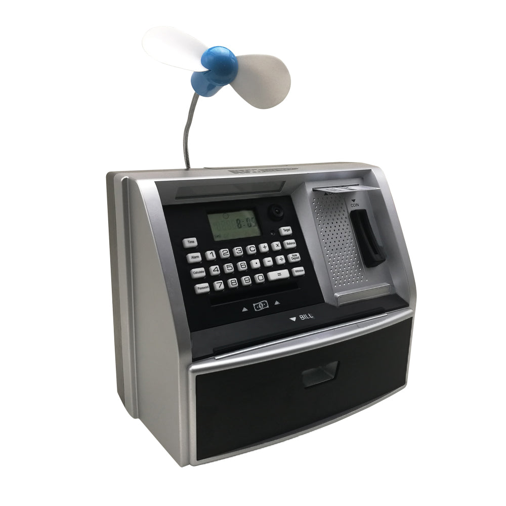 Toy Talking ATM Bank ATM Machine Savings Piggy Bank for Kids with Extended USB Ports for Accessories