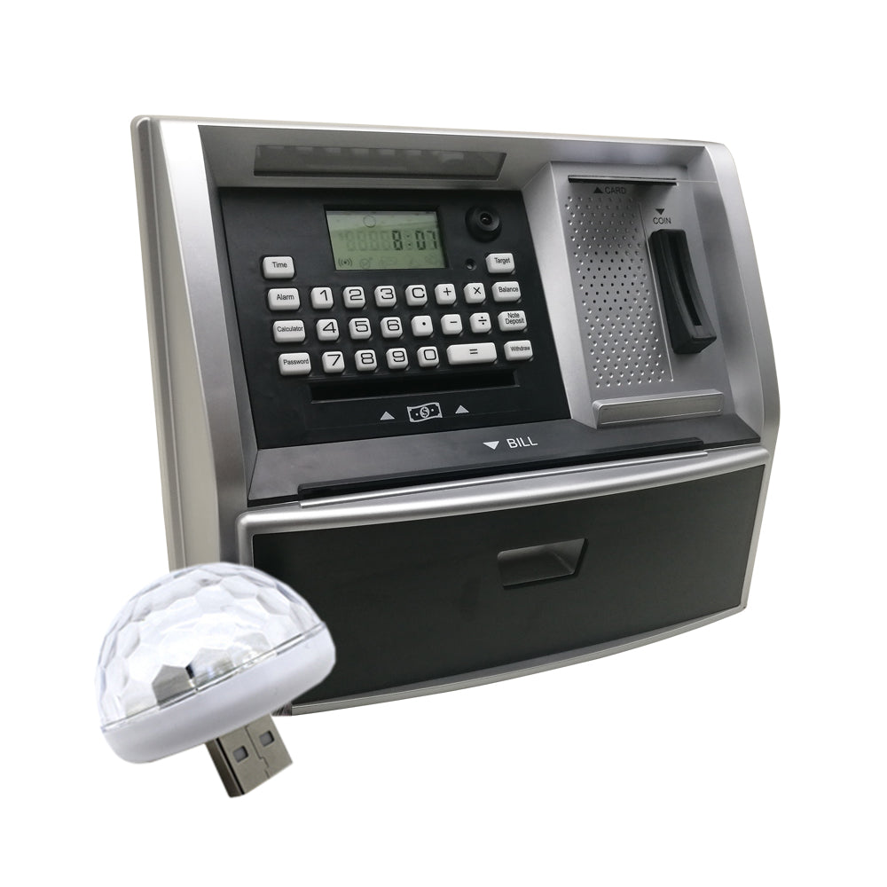 Toy Talking ATM Bank ATM Machine Savings Piggy Bank for Kids with Extended USB Ports for Accessories