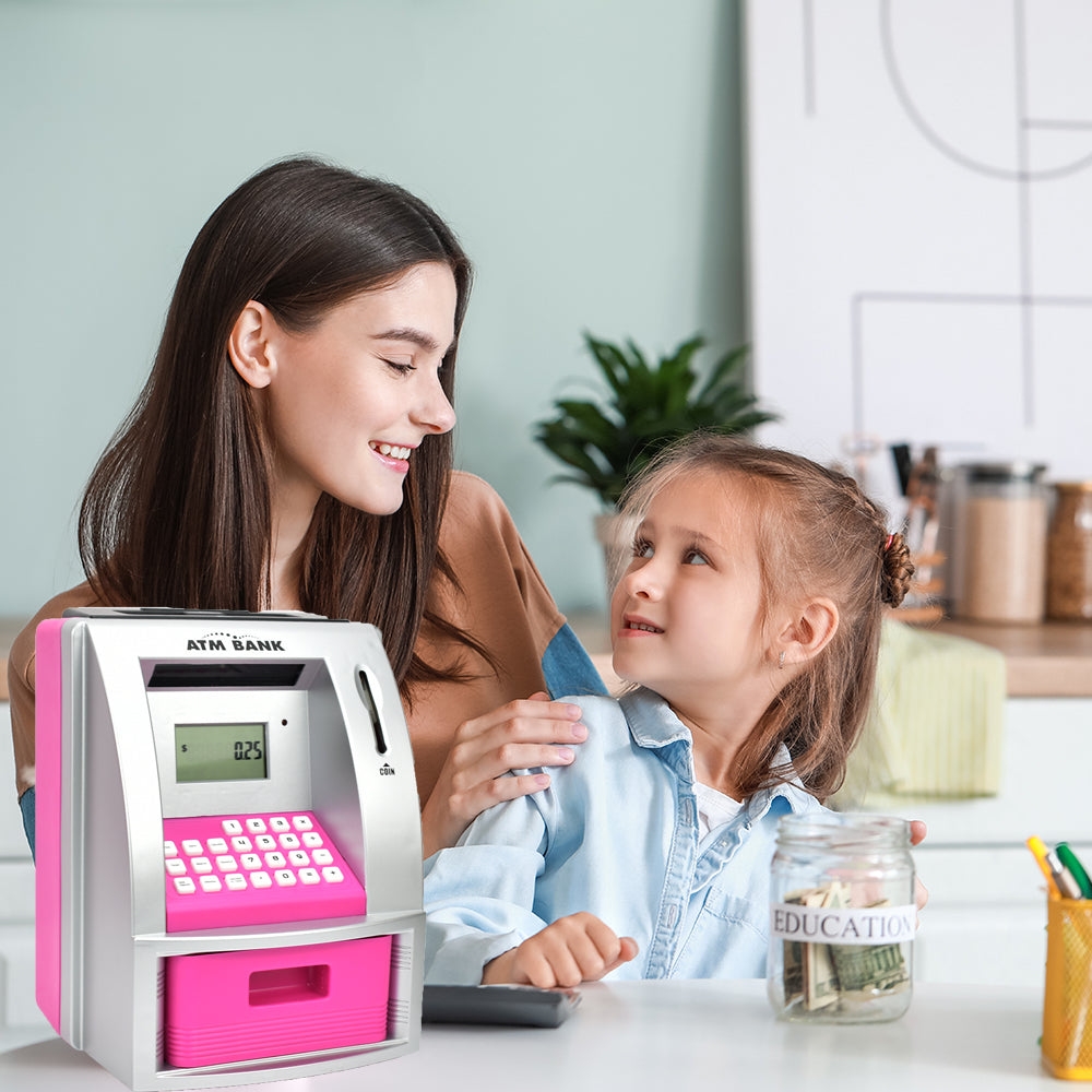 ATM Savings Bank for Real Money, Electronic Piggy Bank for Kids, Talking Toy ATM