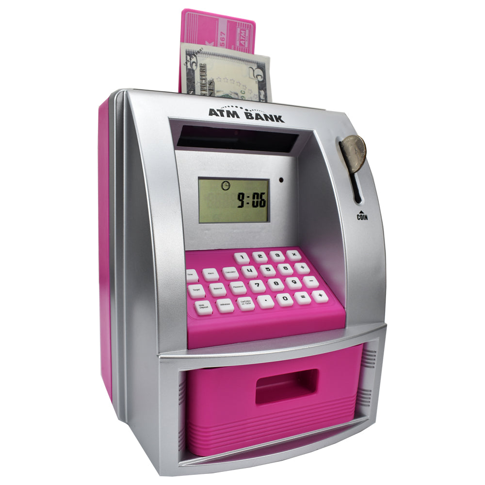 ATM Savings Bank for Real Money, Electronic Piggy Bank for Kids, Talking Toy ATM