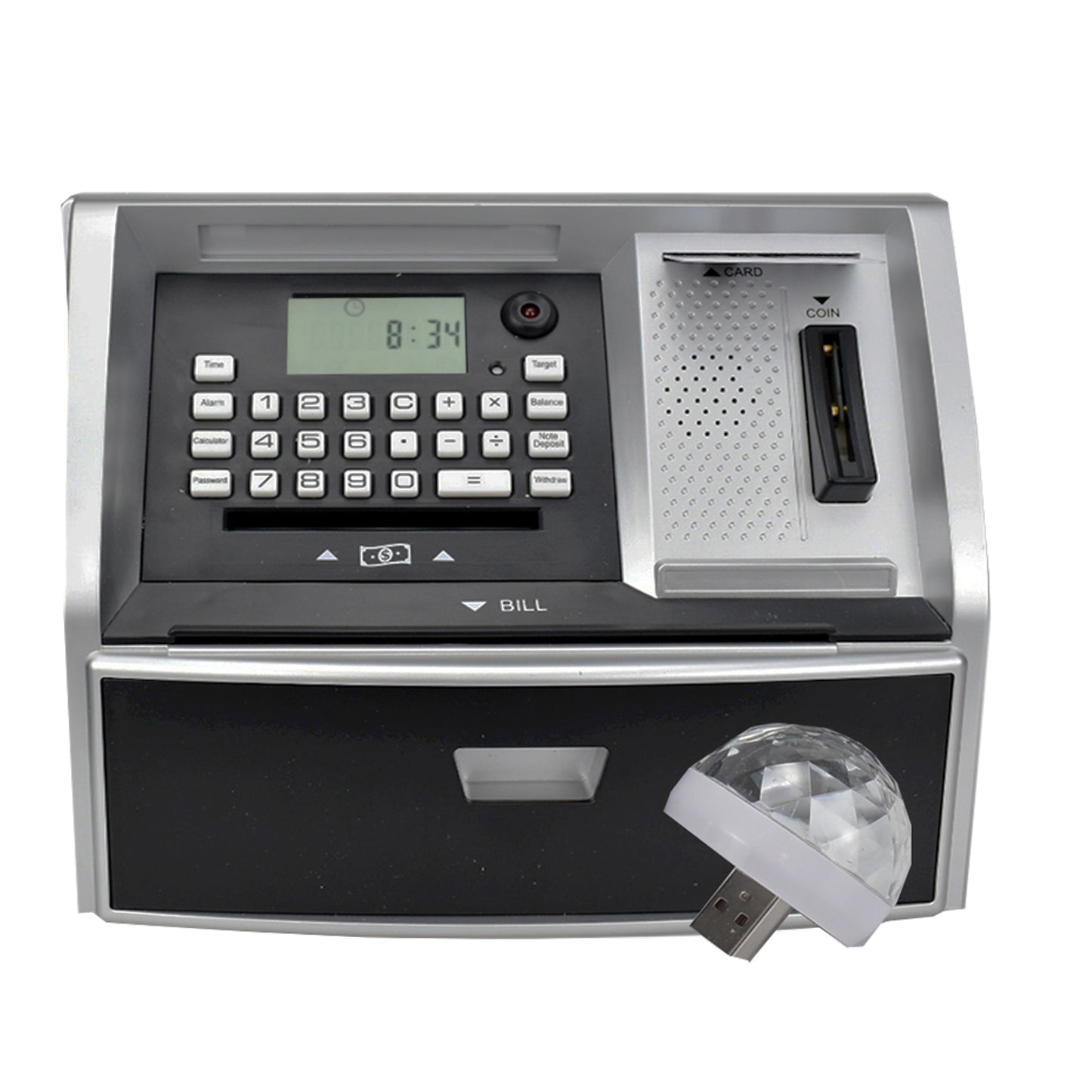 Toy Talking ATM Bank ATM Machine Savings Piggy Bank for Kids with Extended USB Ports for Accessories