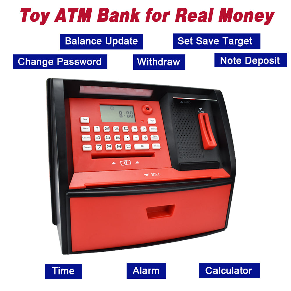 Talking ATM Savings Bank, Digital Piggy Bank, ATM Money Coins Machine for Kids