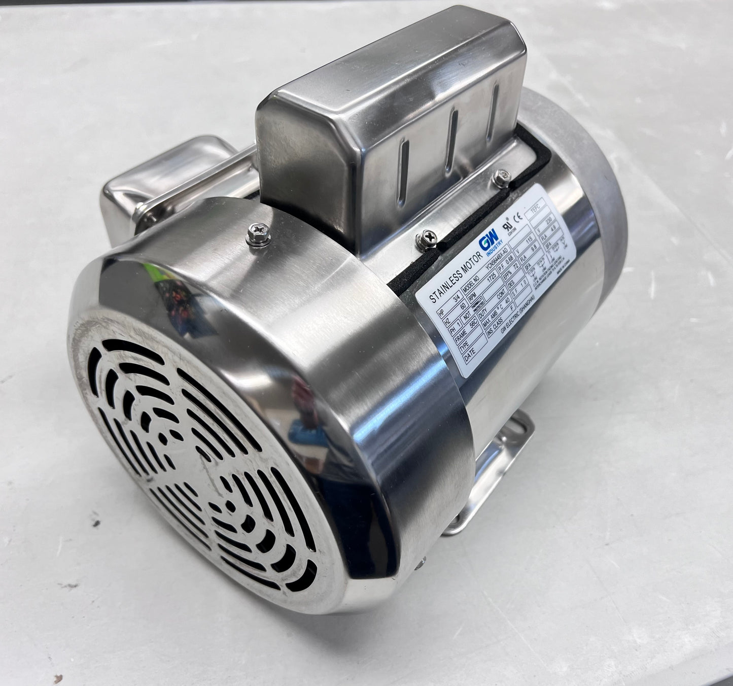 SMC YCN5644BX 0.75 HP Stainless Steel Boat Lift Motor, 1725RPM, 1.0 Service Factor, 56C Frame, with base, TEFC, 115/230V, SST Boat Hoist Motor