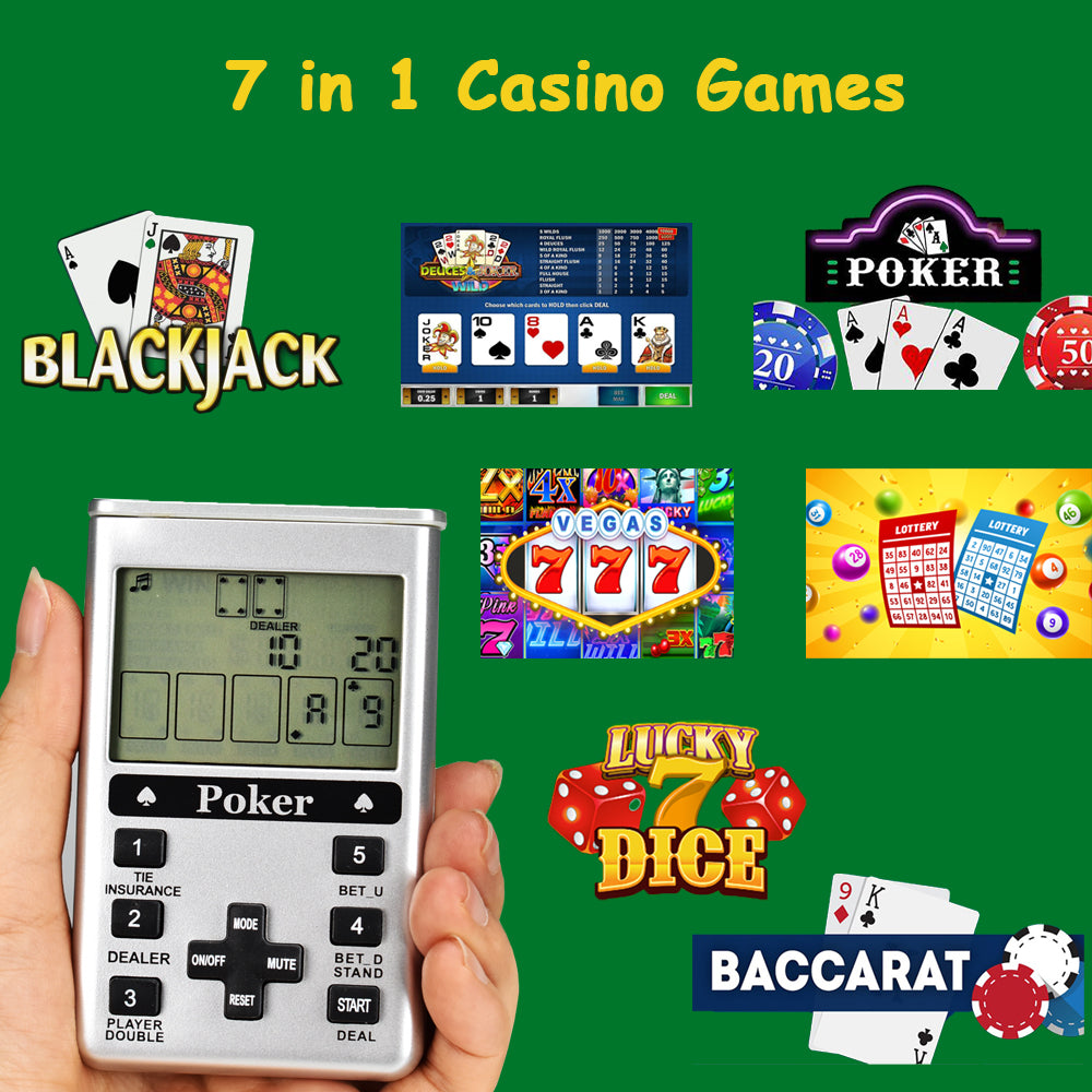 Electronic Poker Game Handheld 7 in 1